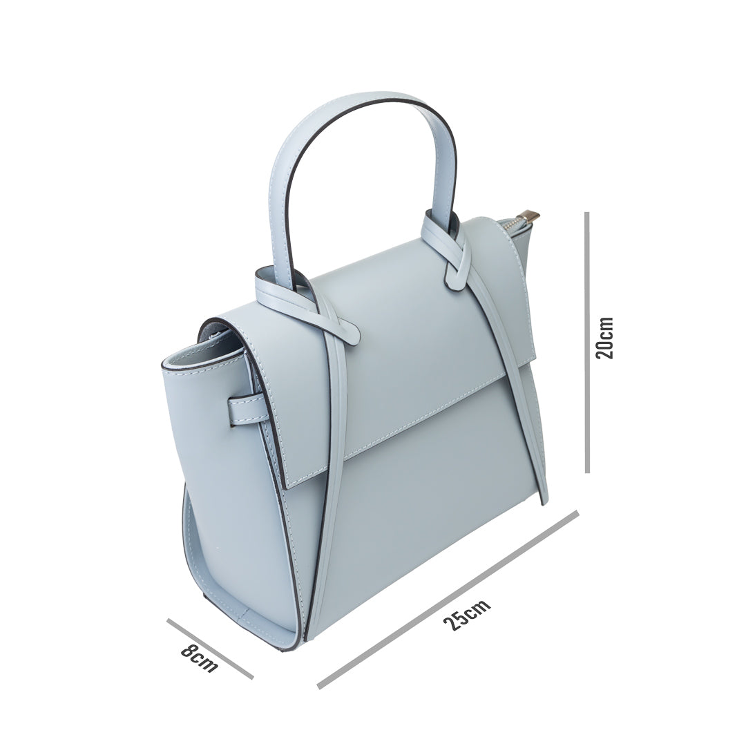 Women's bag made of natural leather, light blue Erika