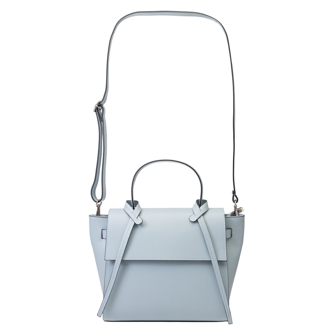 Women's bag made of natural leather, light blue Erika