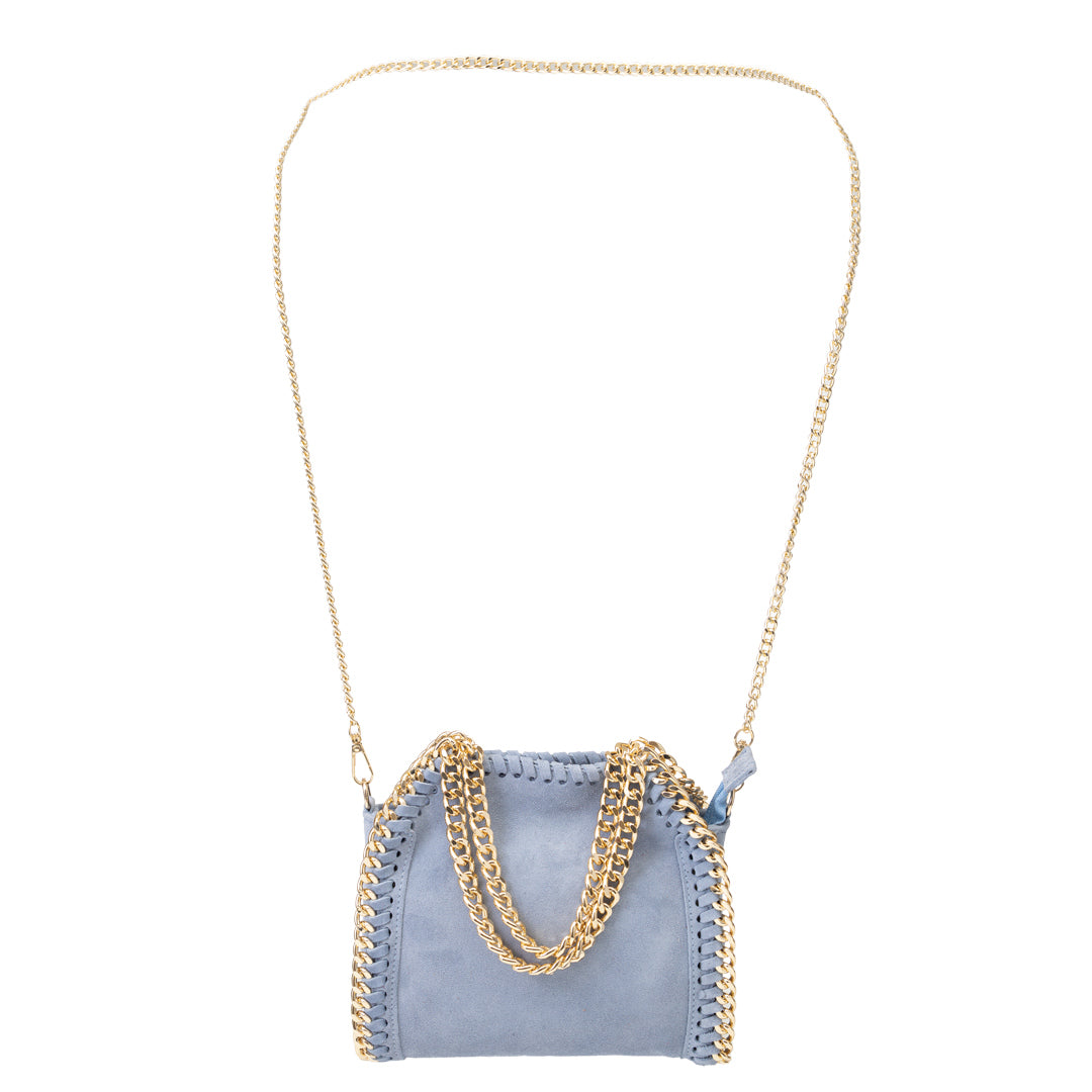 Damenhandtasche aus hellblauem Echtleder Ilona