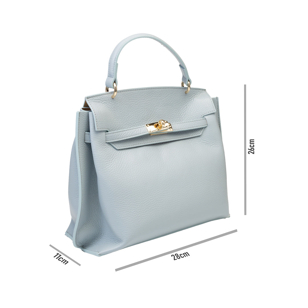 Bolso de mujer de piel natural azul claro Raluca