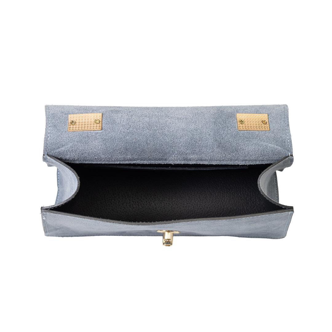 Damenhandtasche aus echtem Leder hellblau Verona