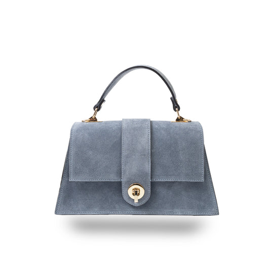 Borsa da donna in vera pelle azzurro Verona