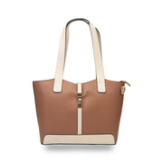 Bolso de mujer de piel natural beige-marrón Sorina