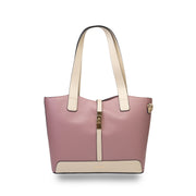 Damenhandtasche aus beigefarbenem Echtleder Sorina