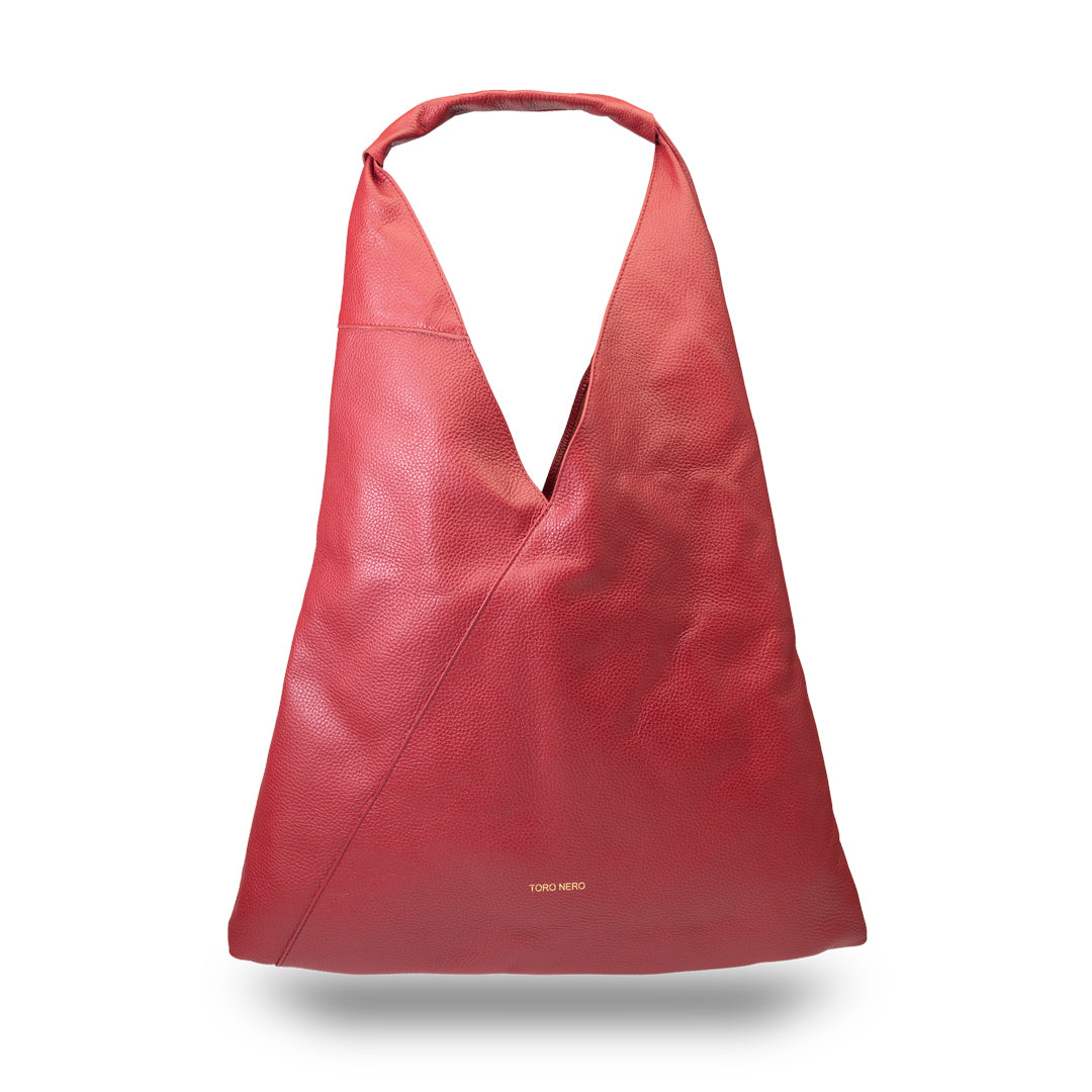 Bolso de piel natural burdeos Camelia para mujer