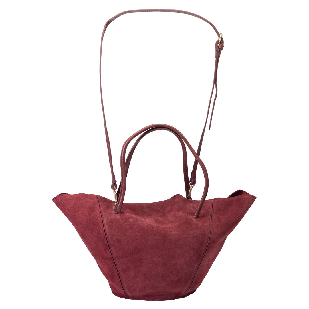 Damenhandtasche aus echtem Leder in Bordeauxrot Diana