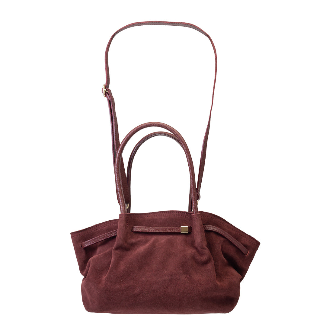 Bolso de mujer de piel natural color burdeos Elena