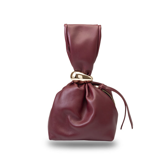 Borsa da donna in vera pelle bordeaux Eliza