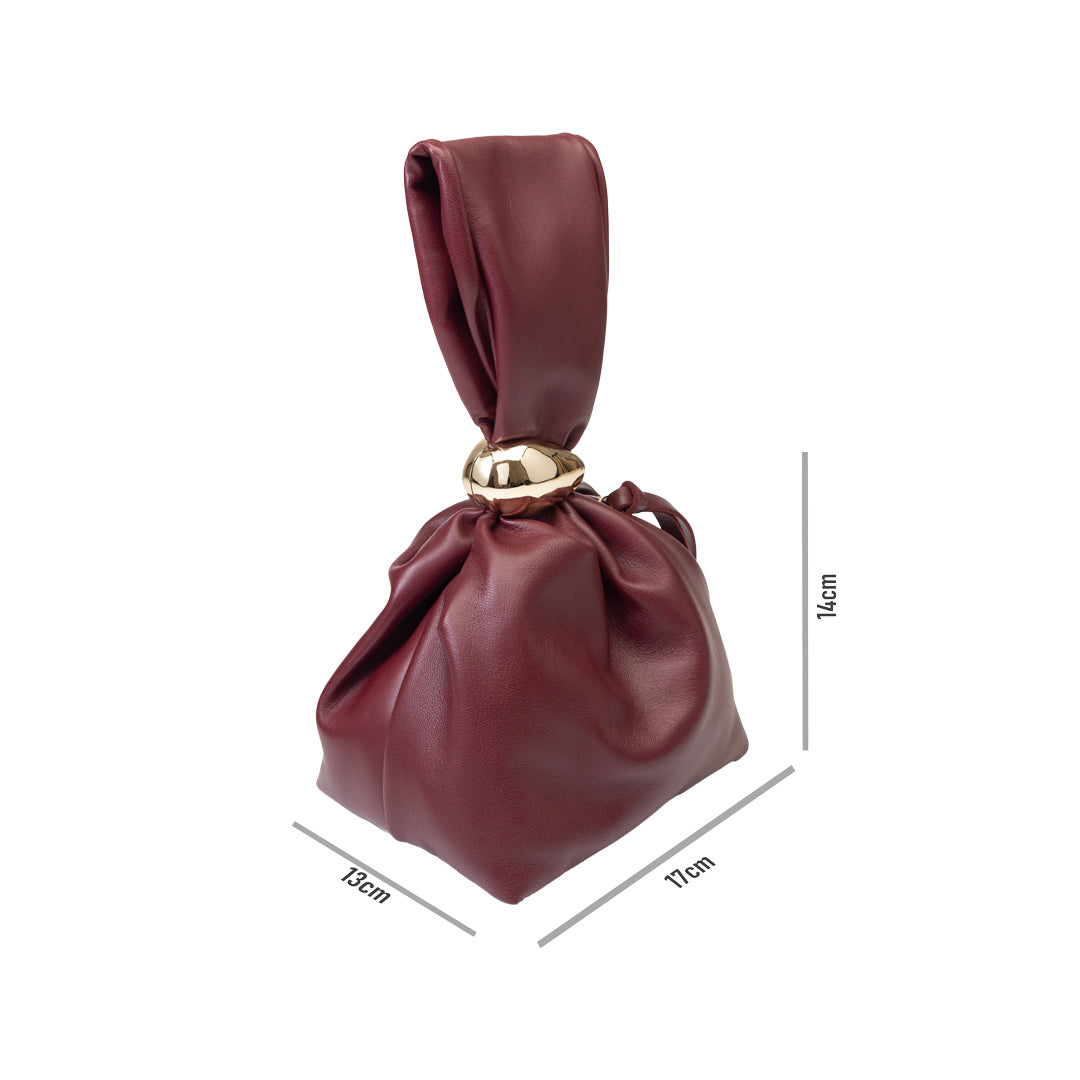 Bolso de mujer de piel natural color burdeos Eliza