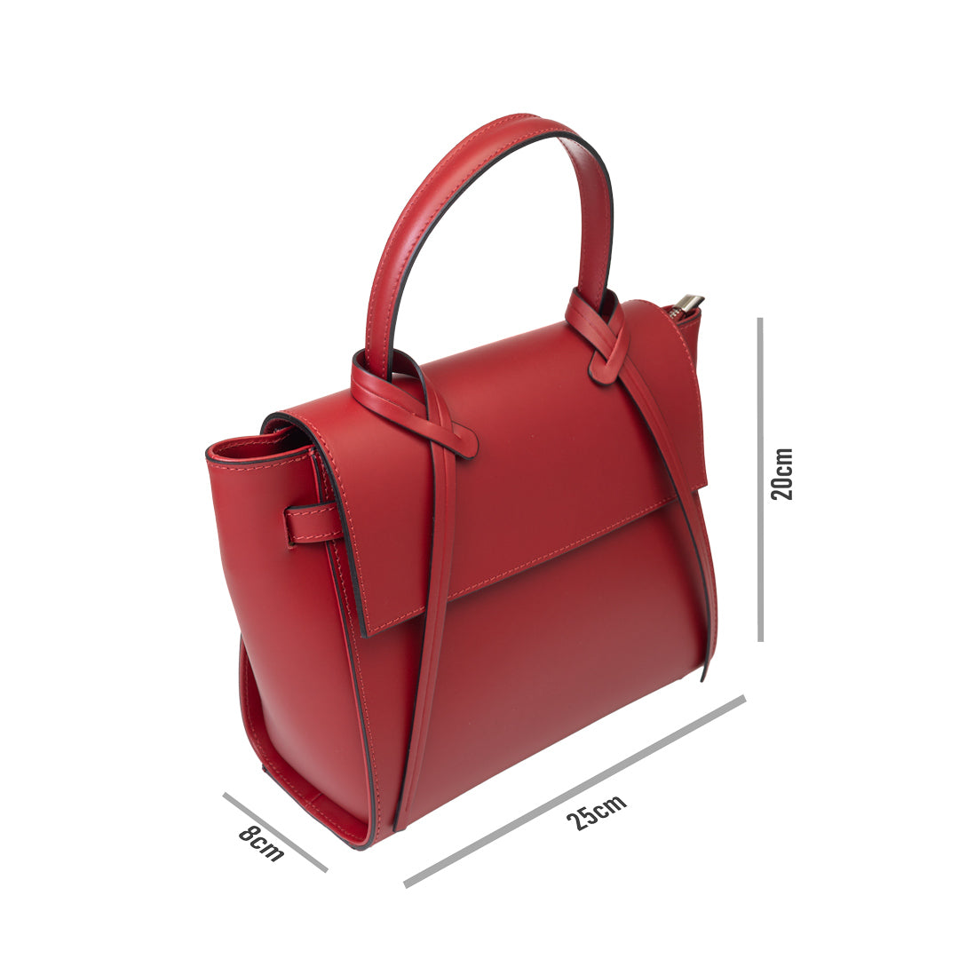 Borsa da donna in pelle naturale bordeaux Erika