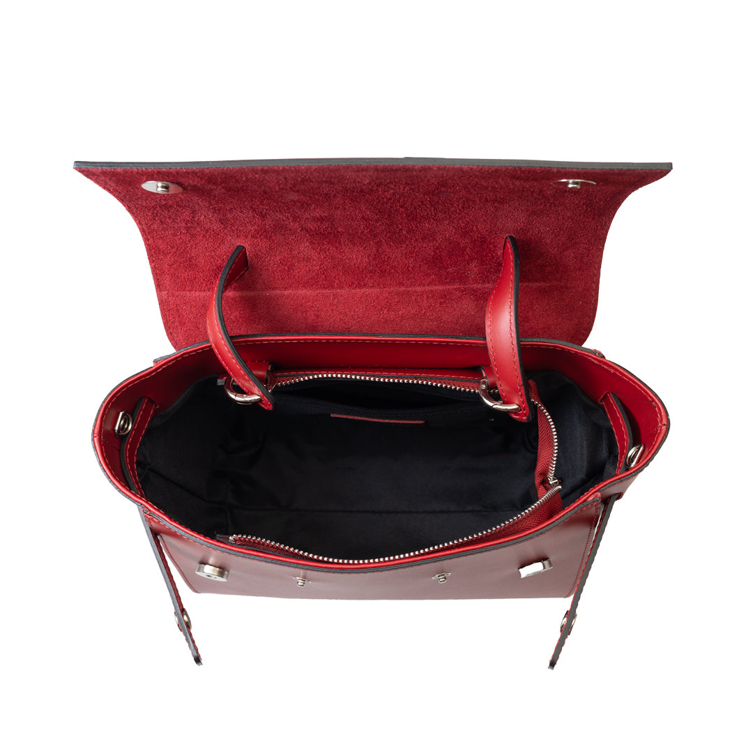 Borsa da donna in pelle naturale bordeaux Erika