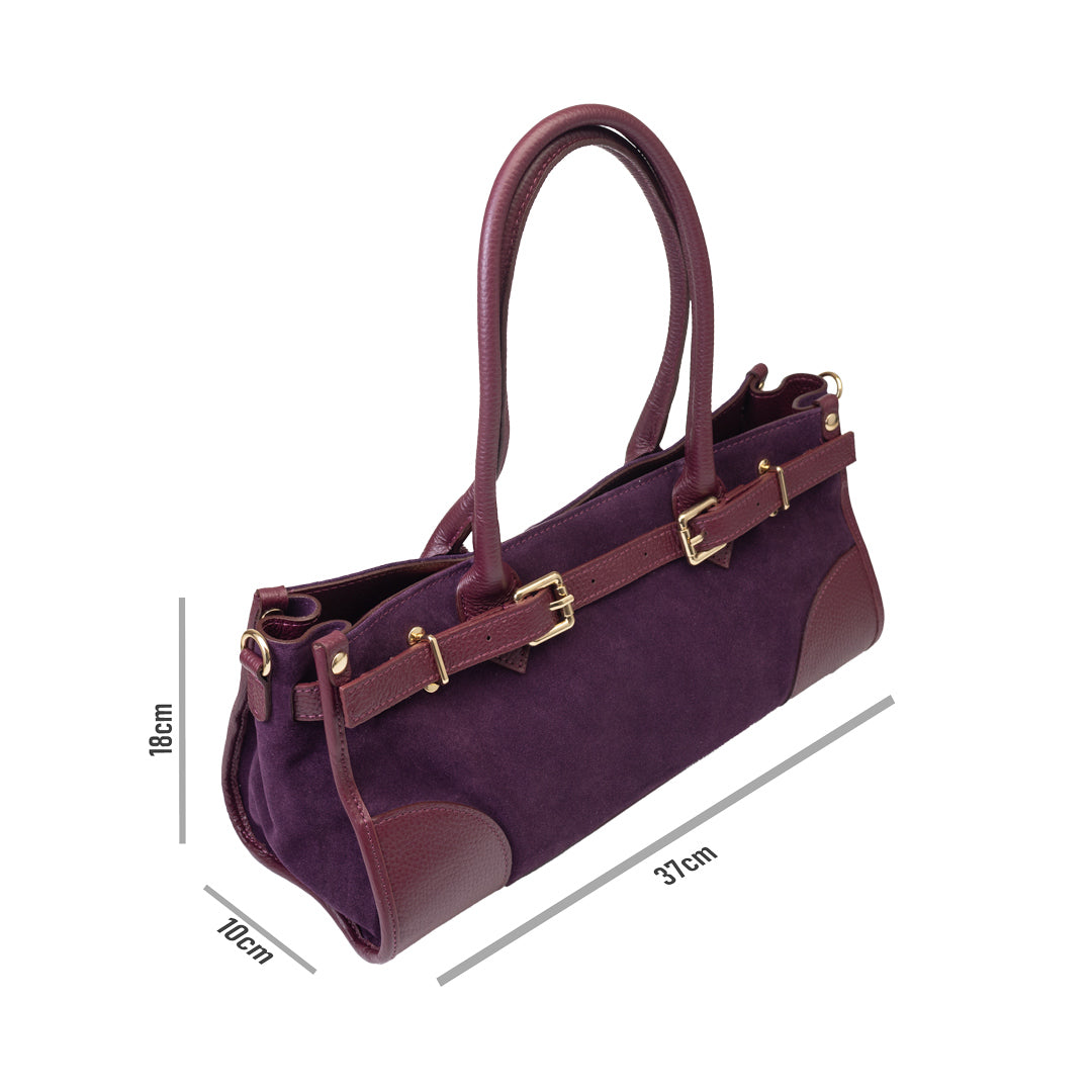 Borsa da donna in vera pelle bordeaux Evelin