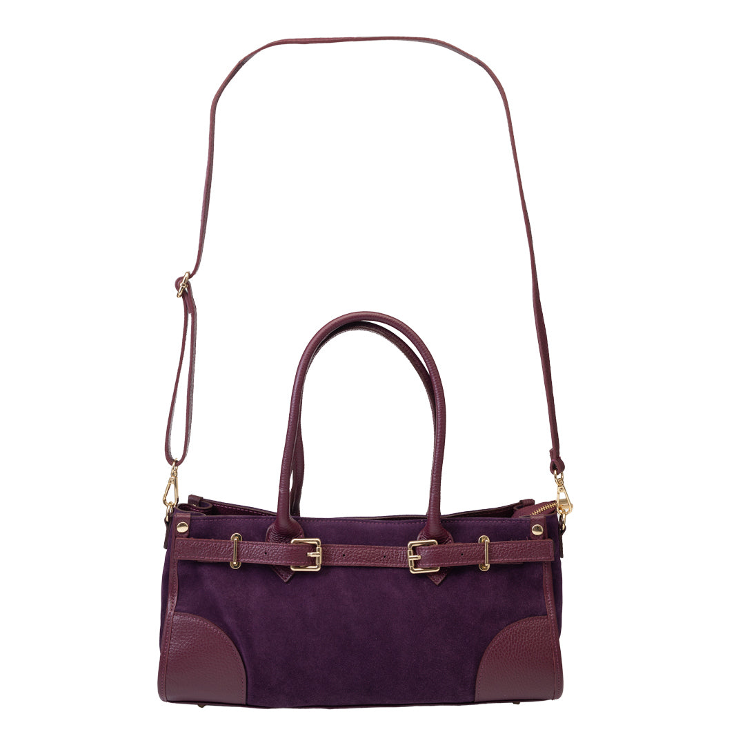 Borsa da donna in vera pelle bordeaux Evelin
