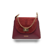 Bolso de mujer de piel de ante natural, burdeos Raisa