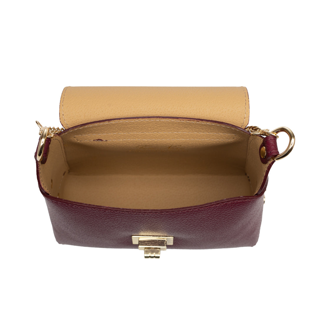 Bolso de mujer de piel de ante natural, burdeos Raisa