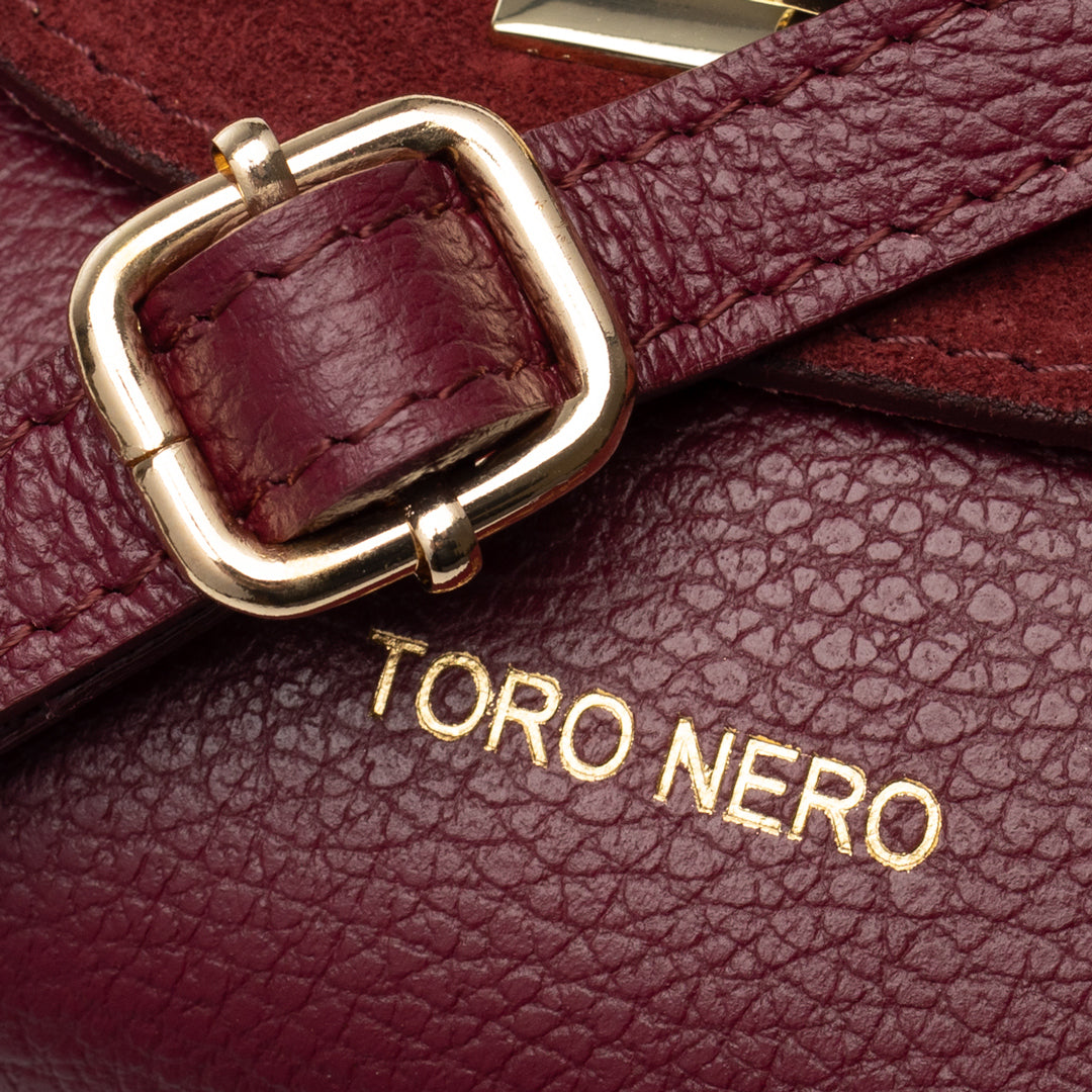 Bolso de mujer de piel de ante natural, burdeos Raisa