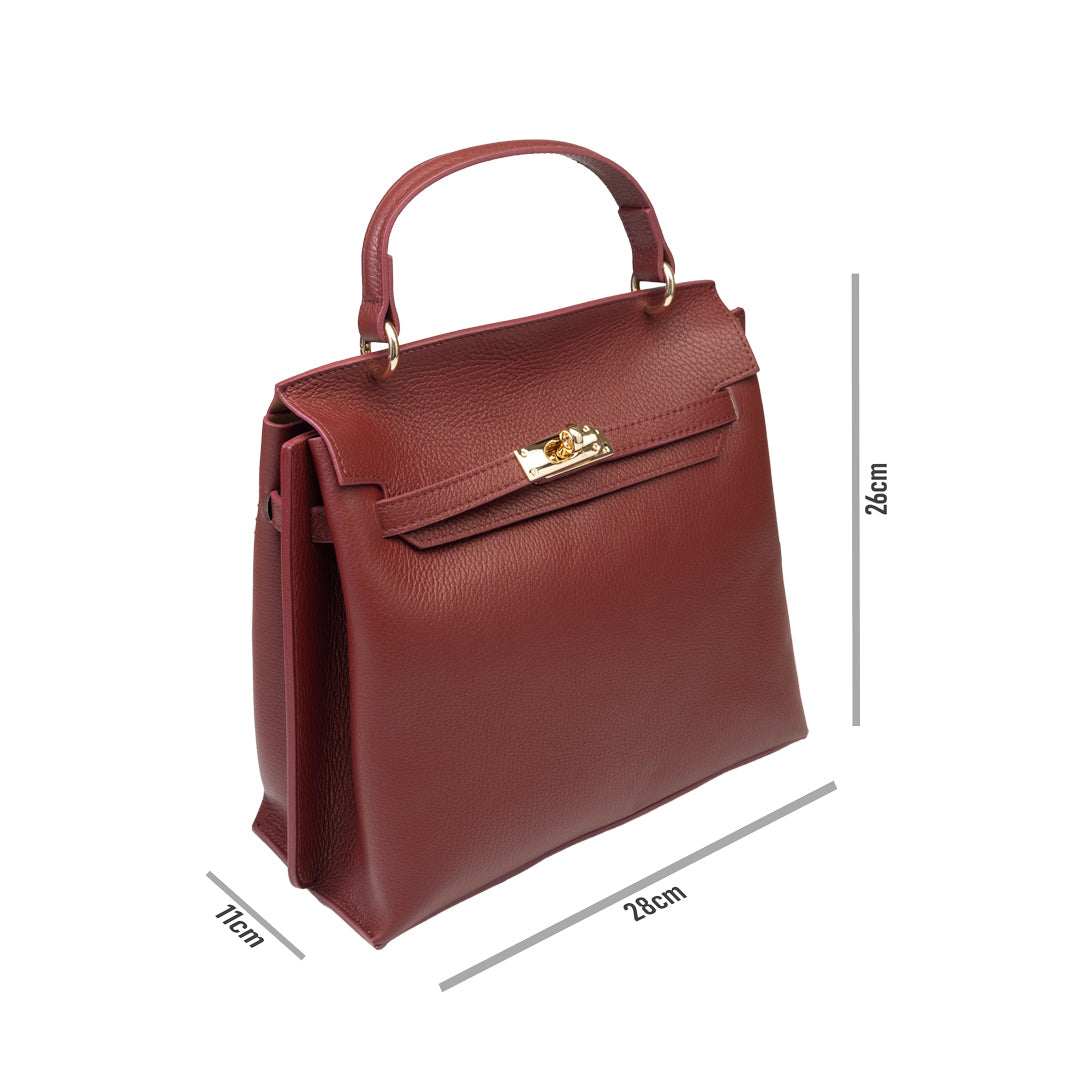 Bolso de mujer de piel natural burdeos Raluca