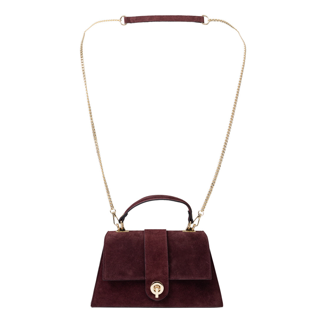 Bolso de mujer de piel genuina burdeos Verona