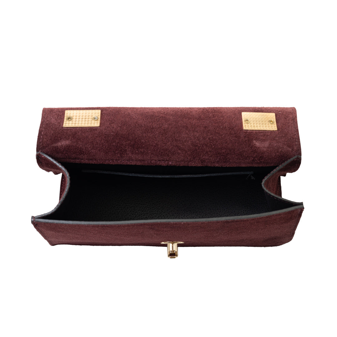 Verona Damenhandtasche aus echtem bordeauxrotem Leder