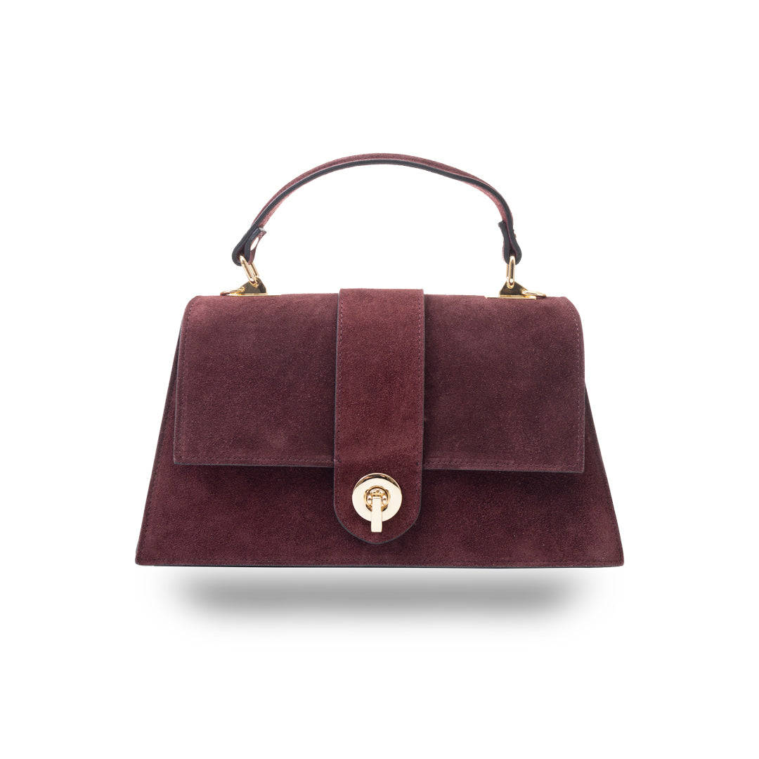 Bolso de mujer de piel genuina burdeos Verona