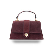 Verona Damenhandtasche aus echtem bordeauxrotem Leder