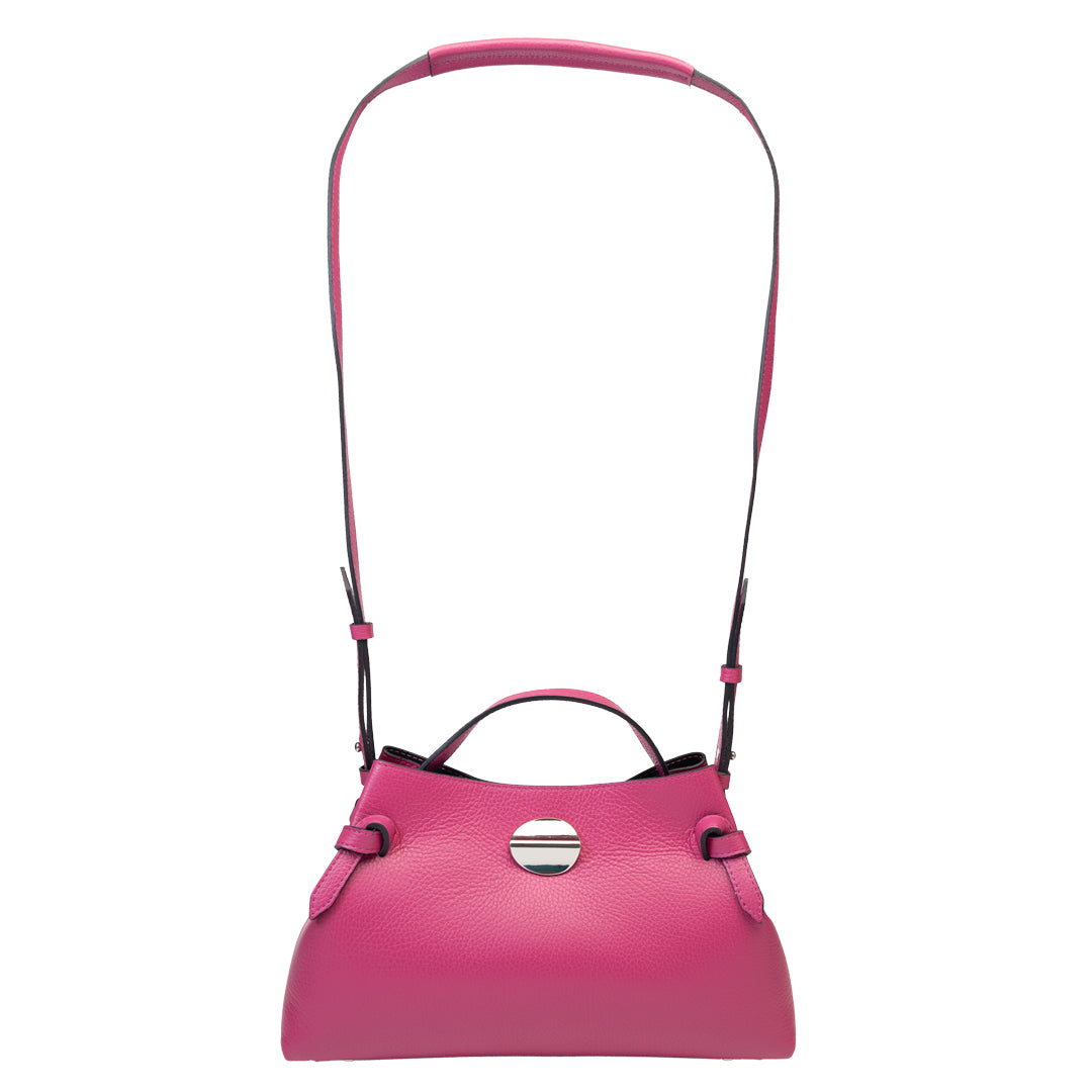 Geanta dama din piele naturala fucsia Tania
