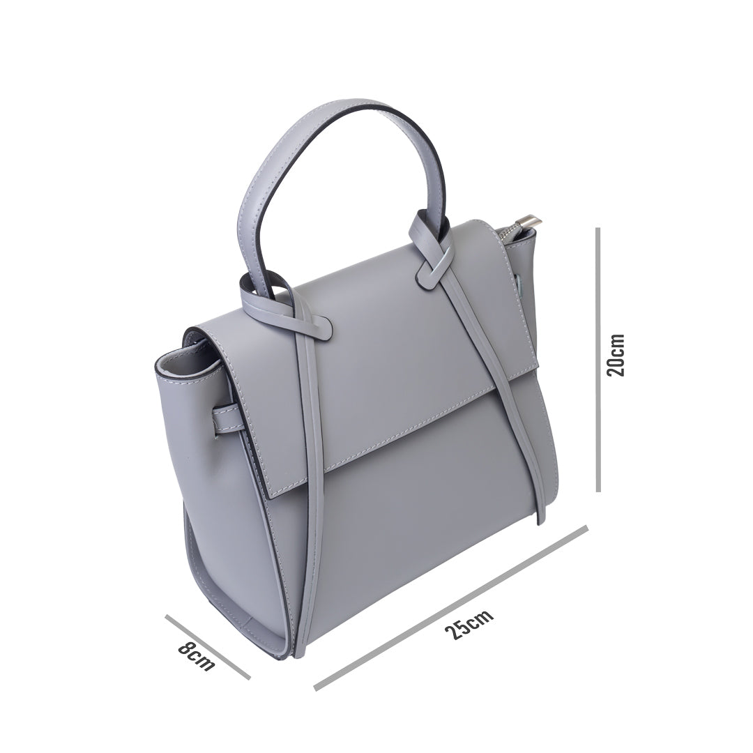 Damenhandtasche aus echtem Leder Grau Erika