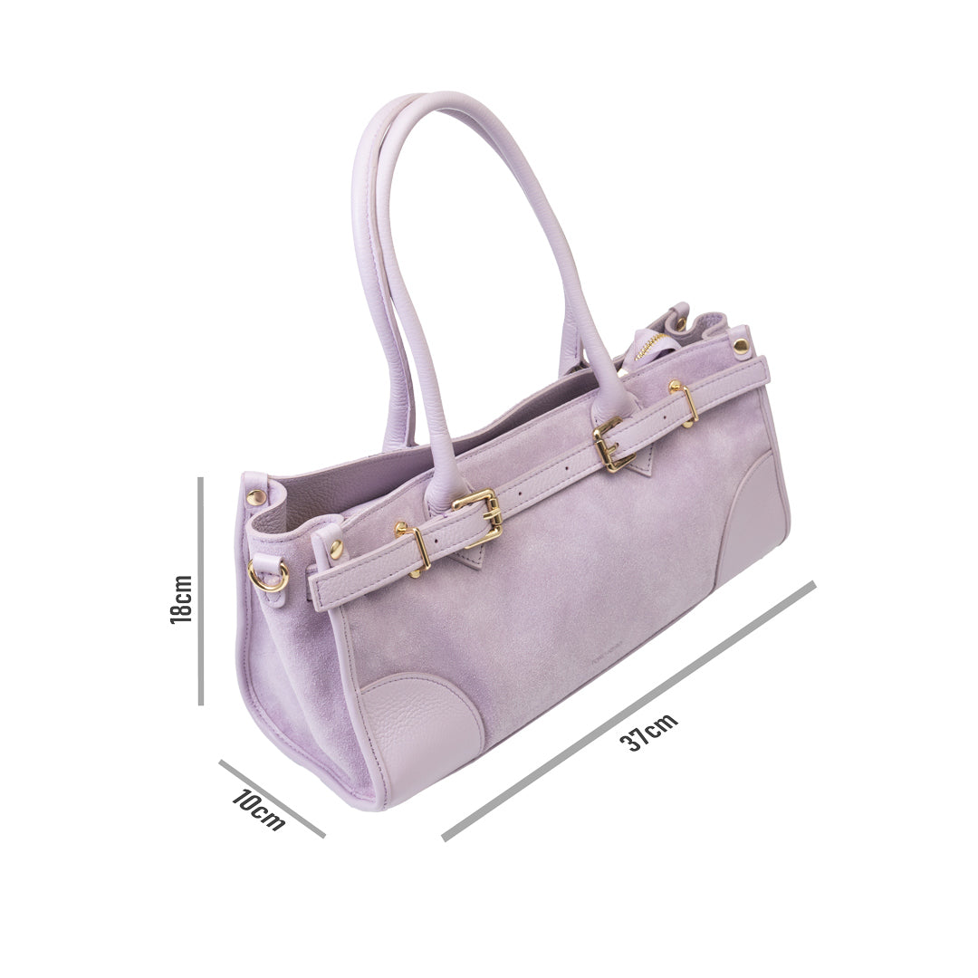 Women's bag made of natural lilac leather Evelin