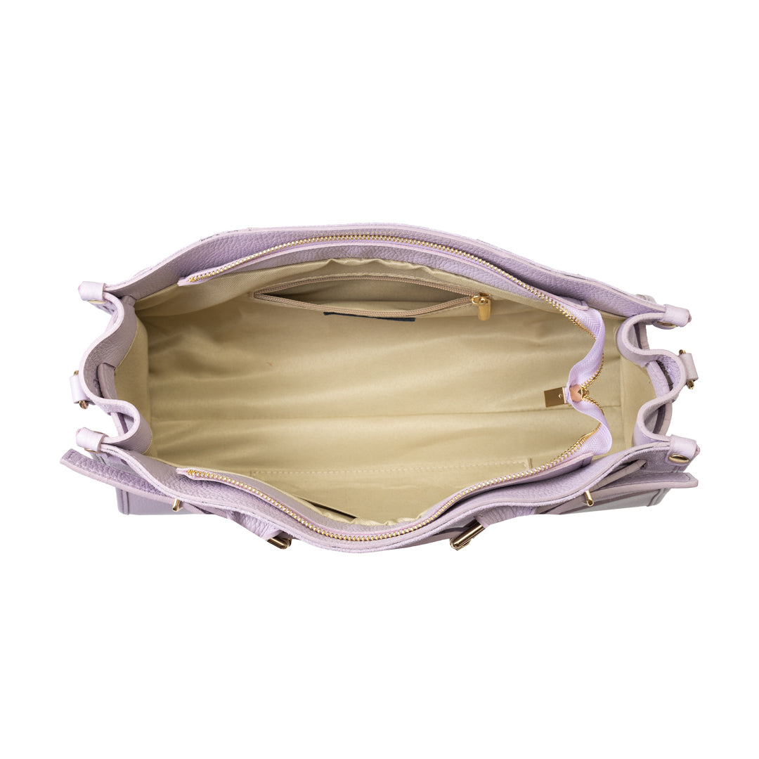 Women's bag made of natural lilac leather Evelin