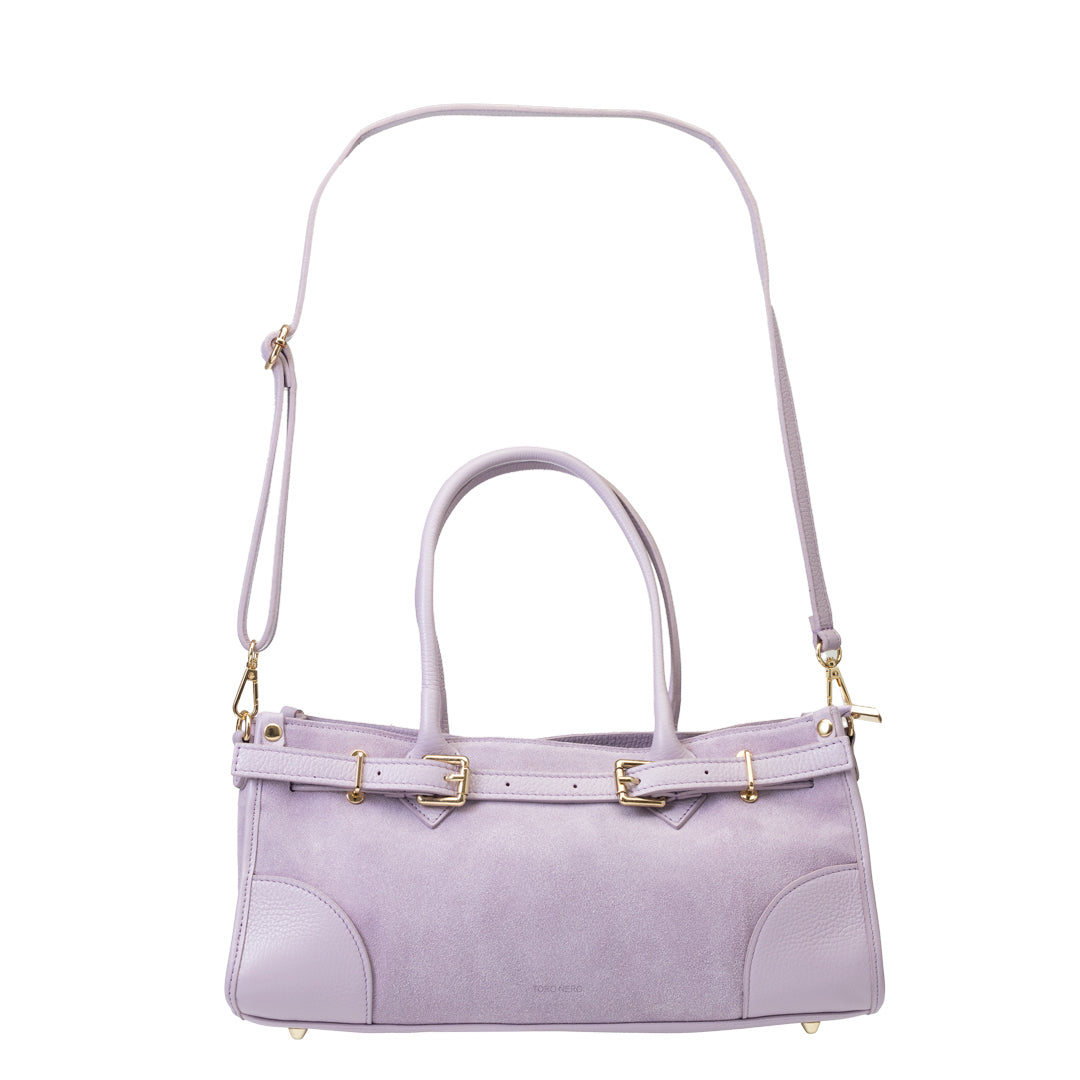 Women's bag made of natural lilac leather Evelin