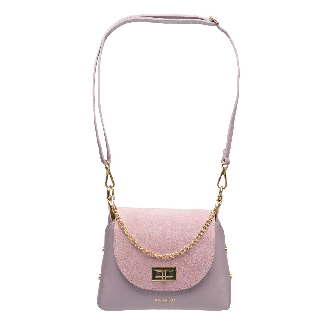 Damenhandtasche aus Naturwildleder, lila Raisa