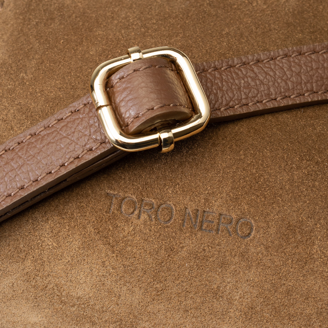 Bolso de mujer de piel de ante natural marrón Bianca