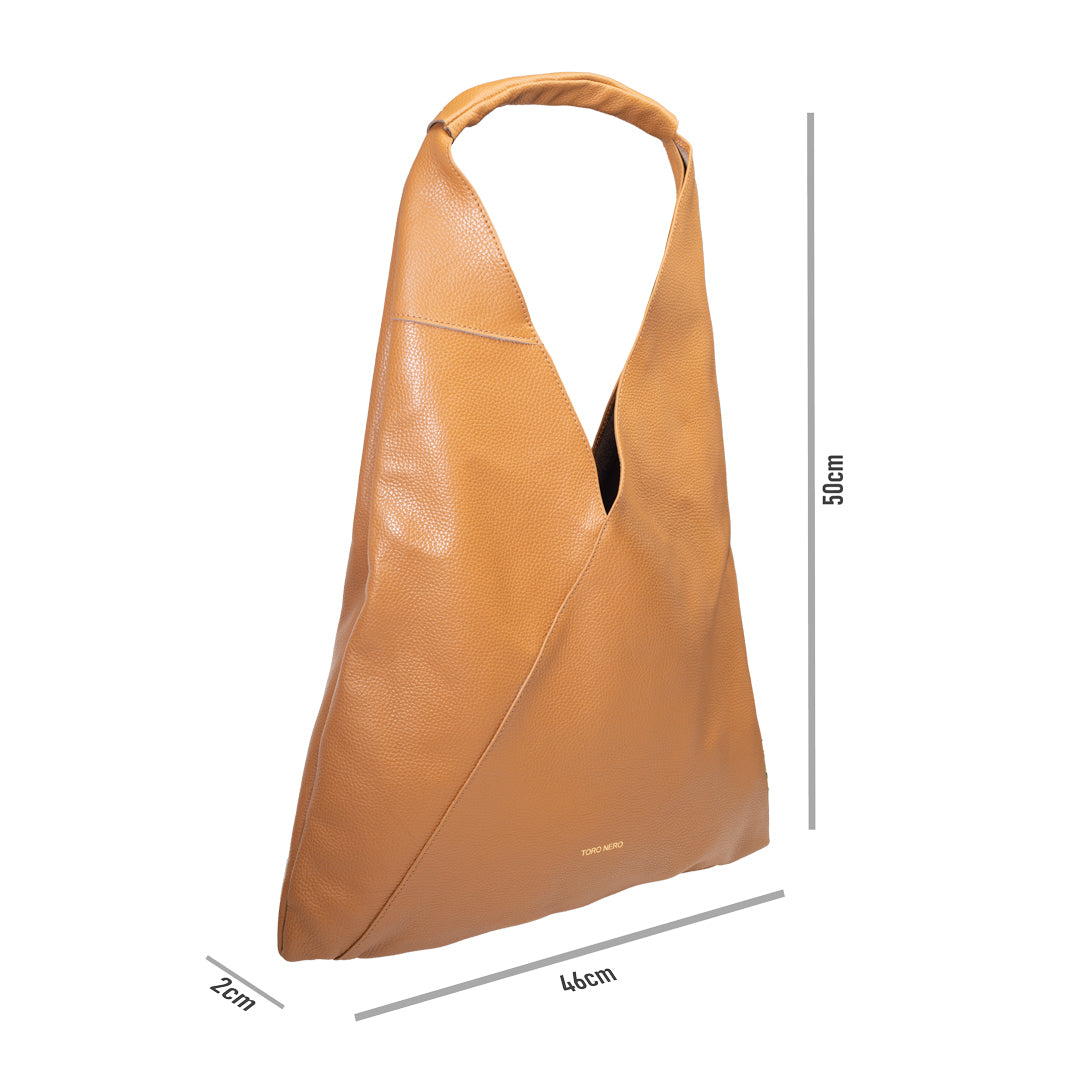 Damenhandtasche aus braunem Echtleder Camelia