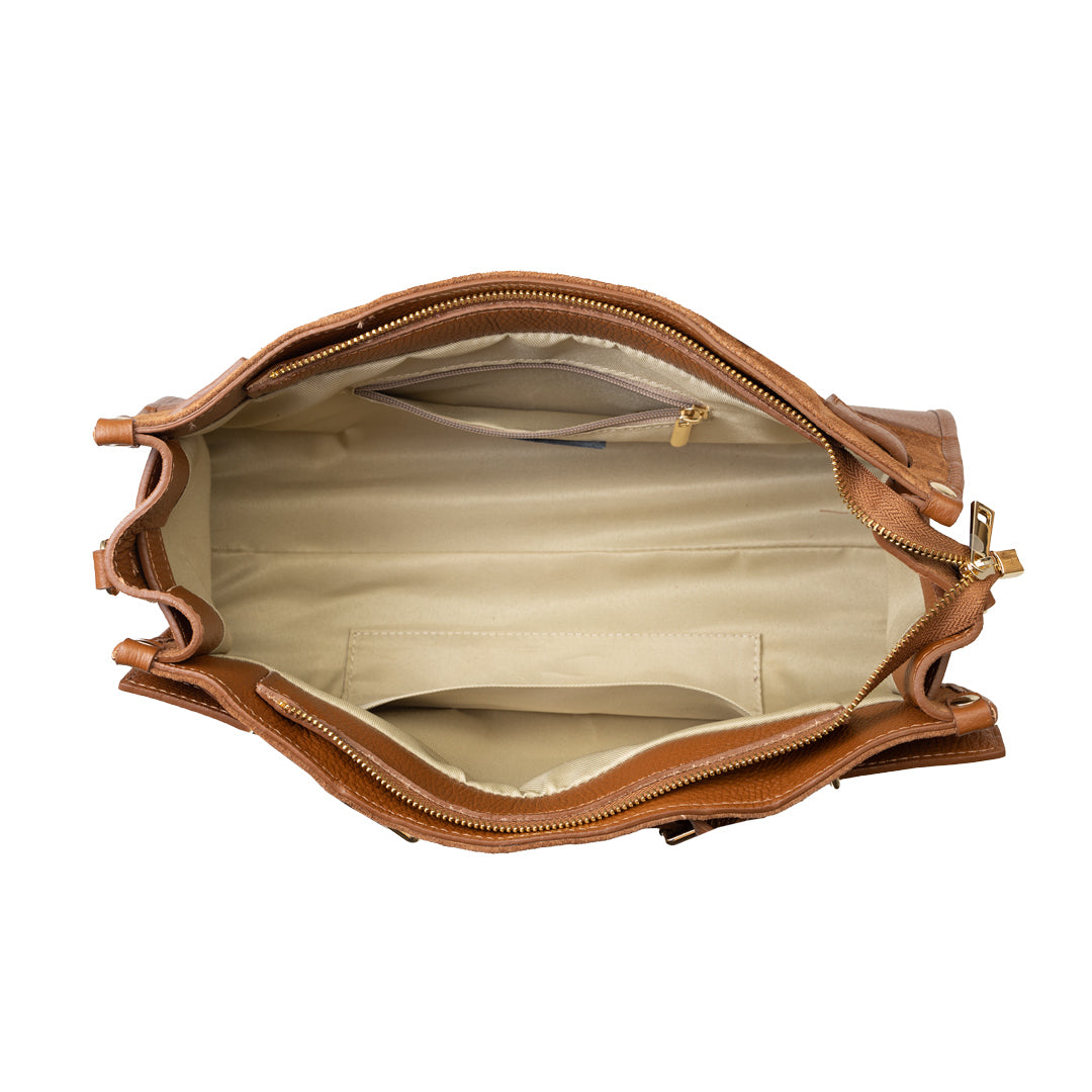 Damentasche aus echtem Leder in Braun Evelin