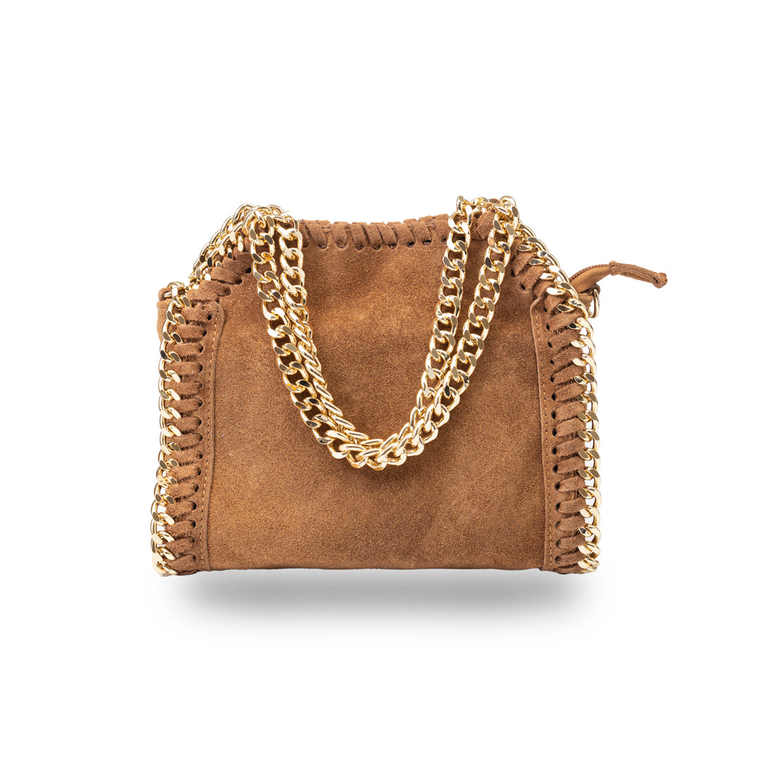 Damenhandtasche aus braunem Echtleder Ilona