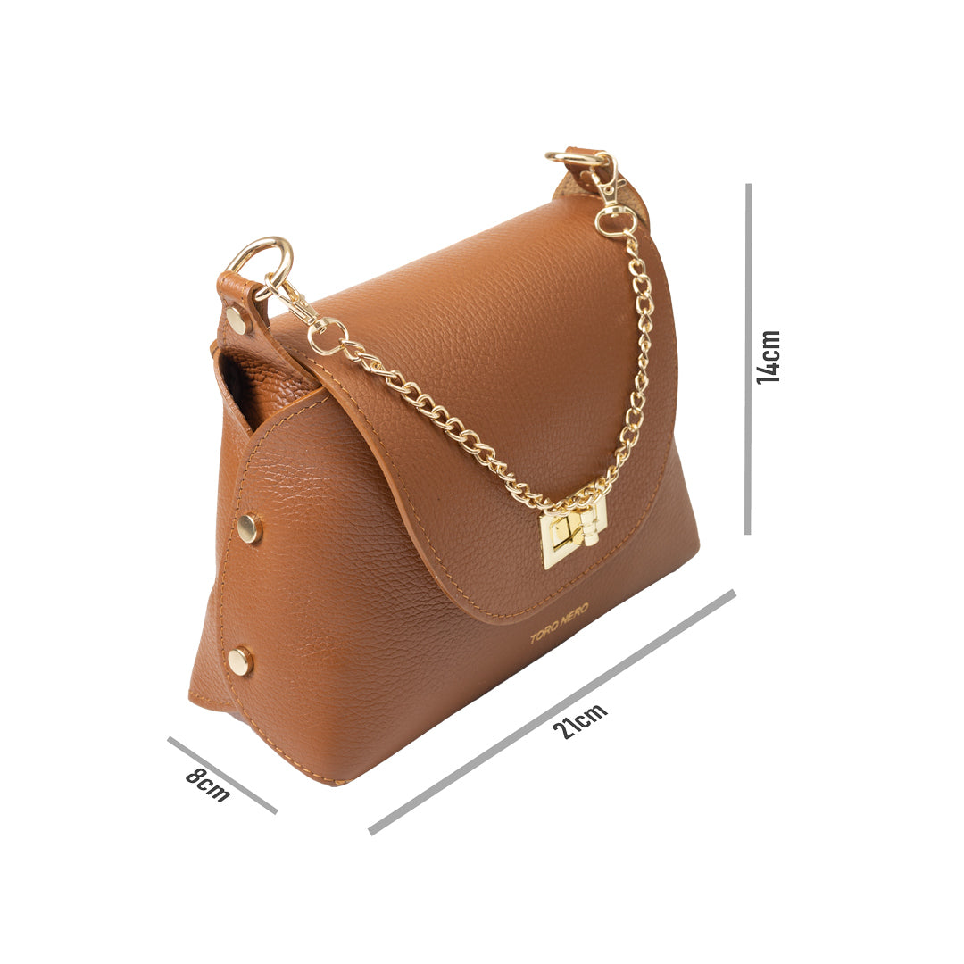 Bolso de mujer de cuero natural marrón Raisa