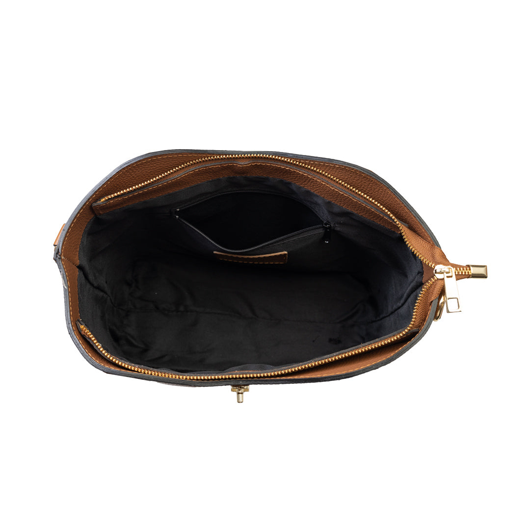 Bolso de mujer de cuero natural marrón Sorina