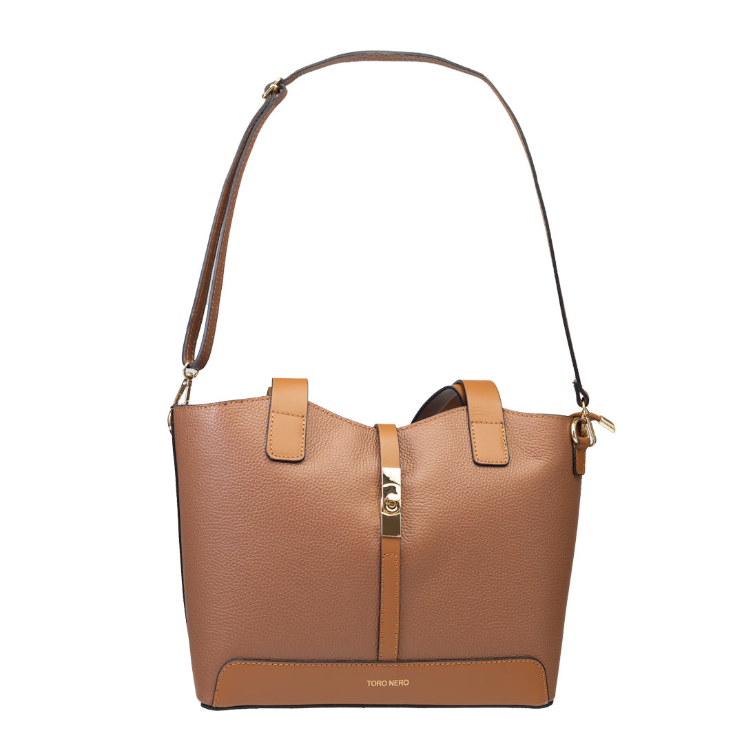 Bolso de mujer de cuero natural marrón Sorina
