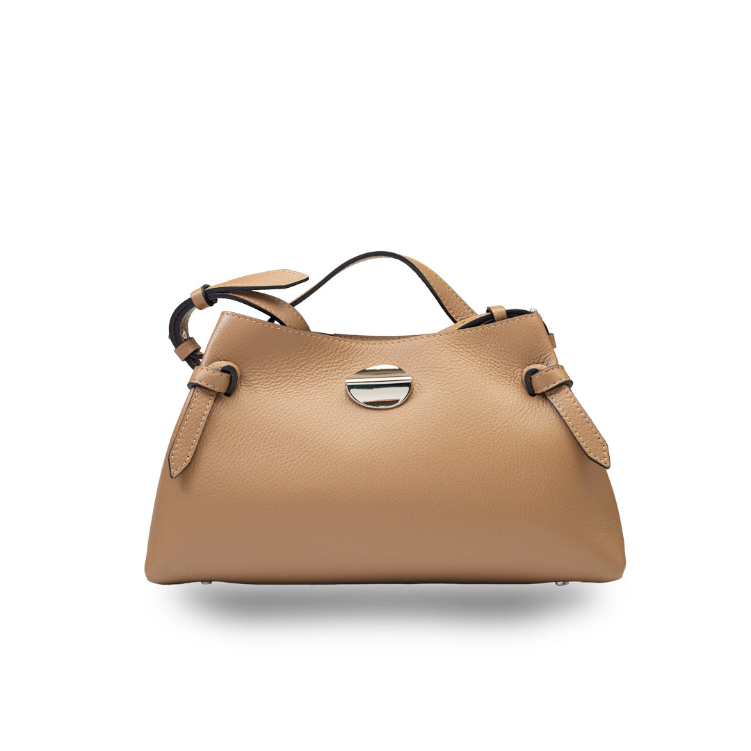 Borsa da donna in vera pelle marrone Tania