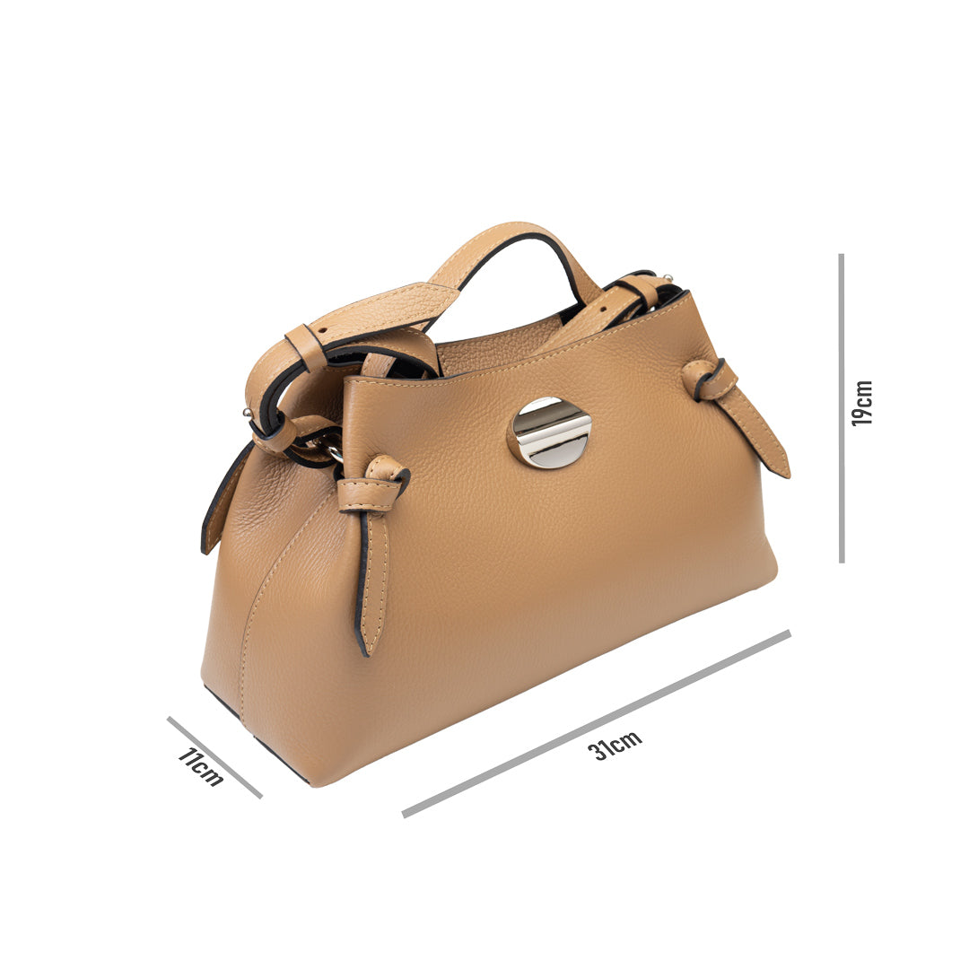 Borsa da donna in vera pelle marrone Tania