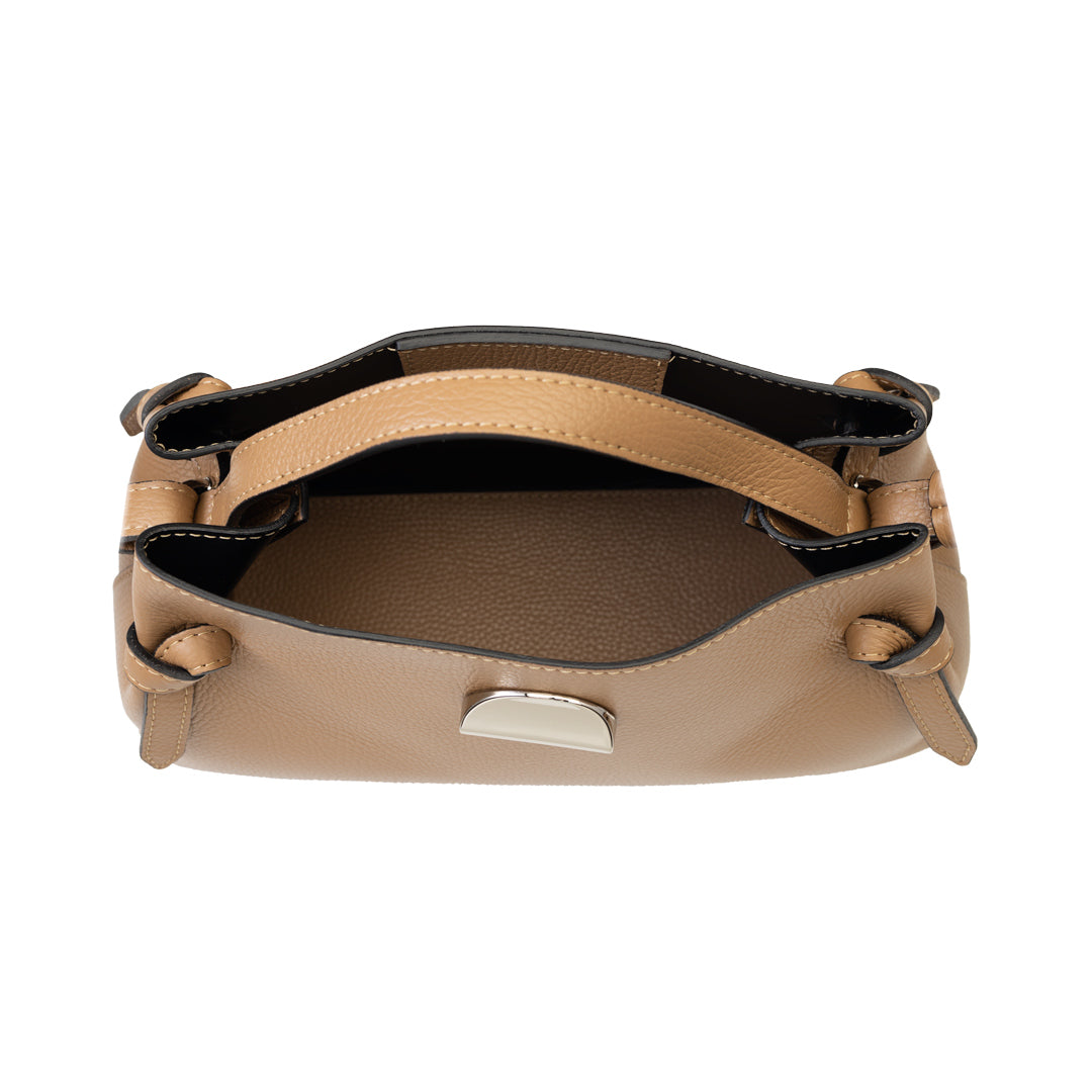 Borsa da donna in vera pelle marrone Tania
