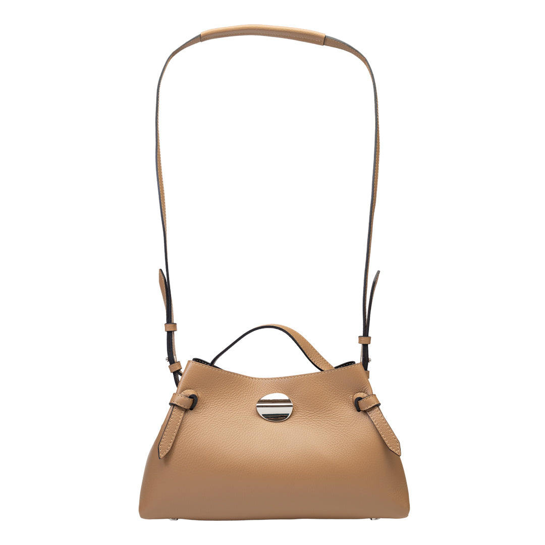 Borsa da donna in vera pelle marrone Tania