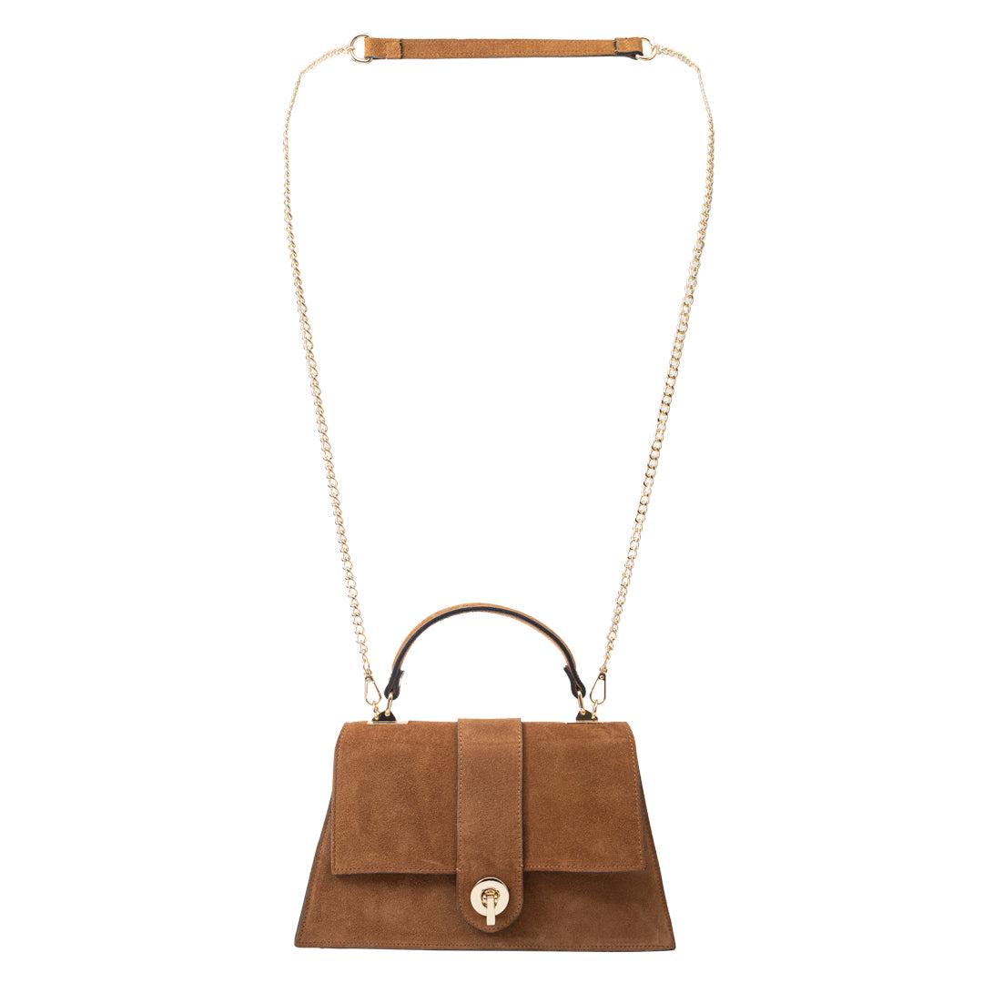 Sac à main en cuir véritable marron clair pour femme Verona