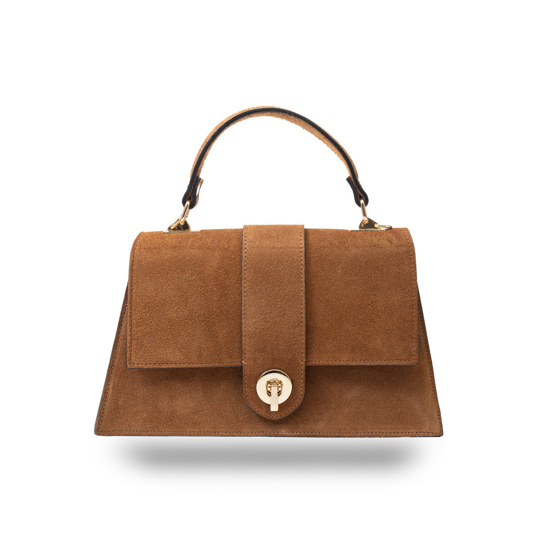 Sac à main en cuir véritable marron clair pour femme Verona