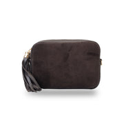 Damenhandtasche aus dunkelbraunem Echtleder Ancuta