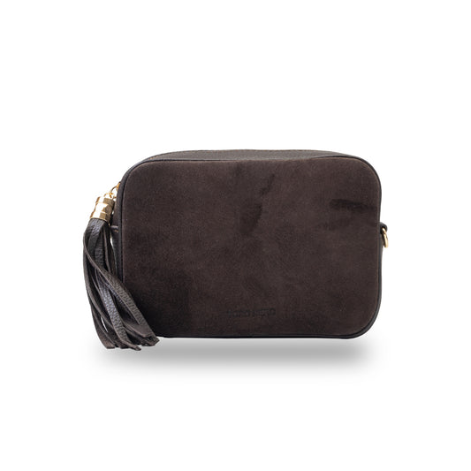 Damenhandtasche aus dunkelbraunem Echtleder Ancuta