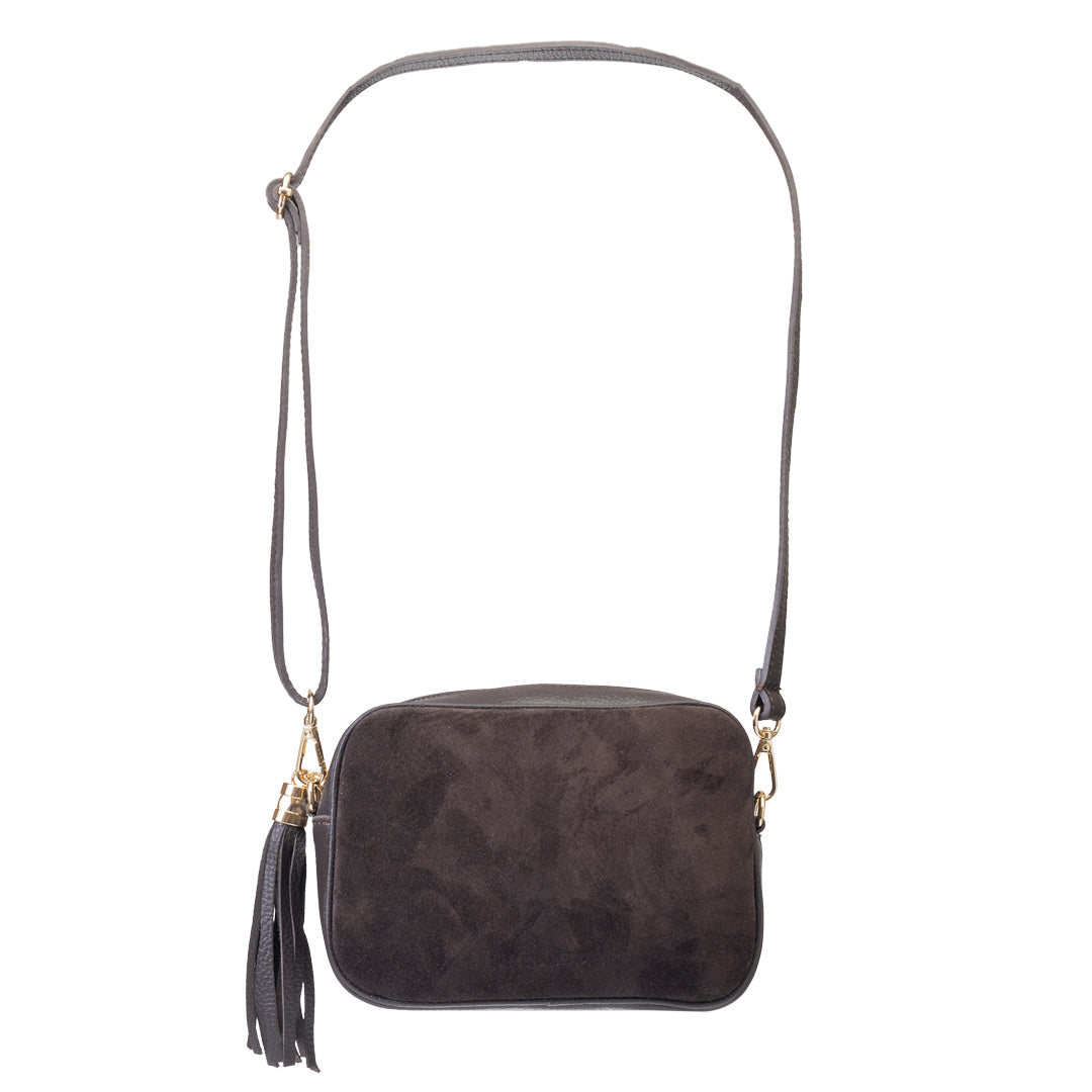 Damenhandtasche aus dunkelbraunem Echtleder Ancuta