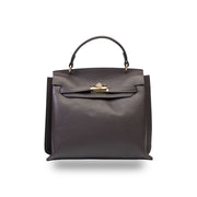 Borsa da donna in vera pelle marrone scuro Raluca