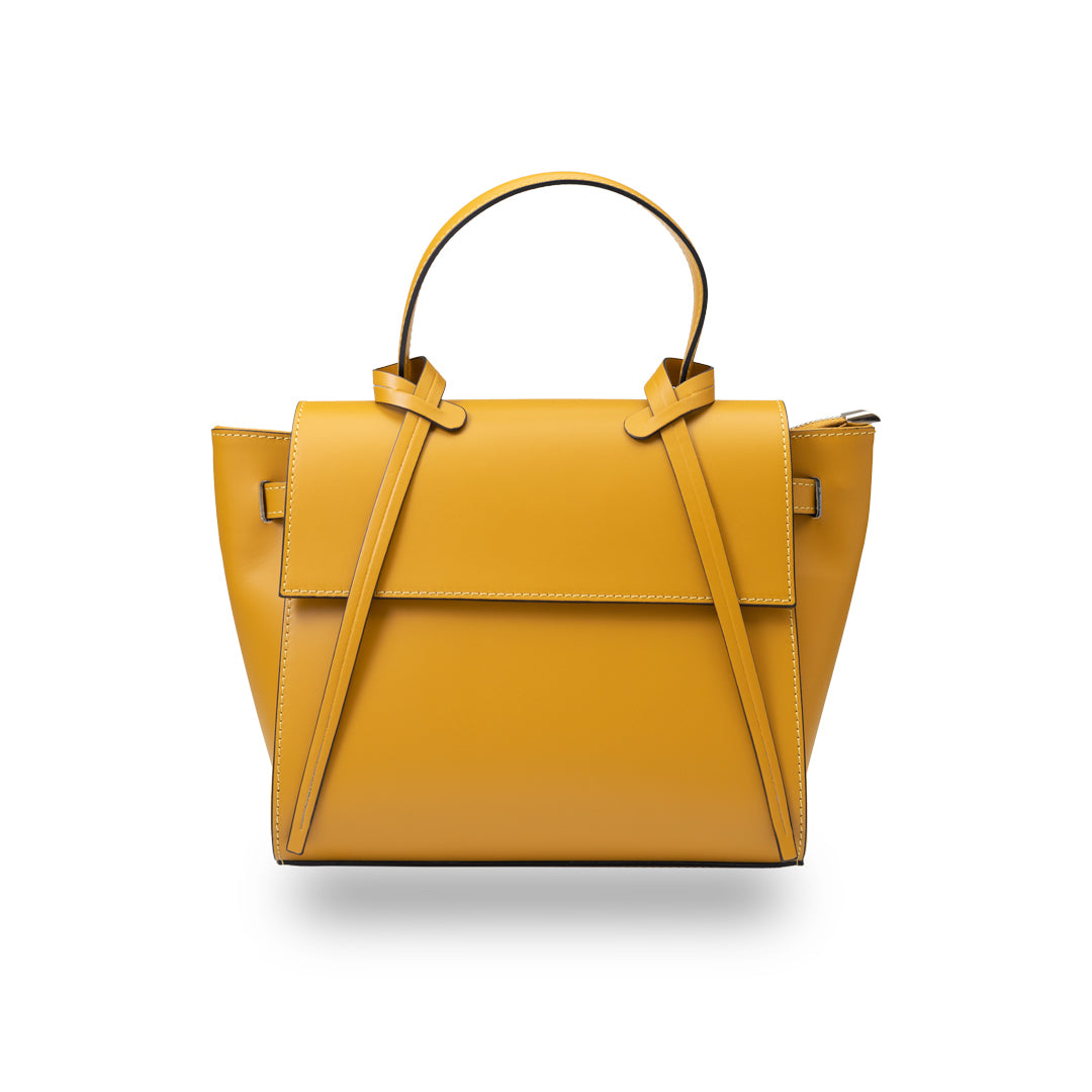 Bolso de mujer de piel natural mostaza Erika