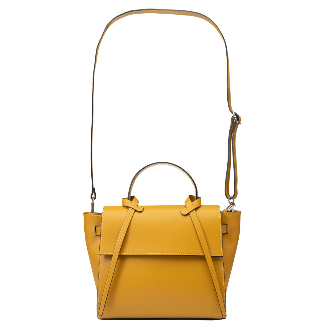 Damenhandtasche aus echtem Leder Senfgelb Erika